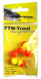 FTM New Generation Trout Pilots Geel/Rood Rond 12 Mm